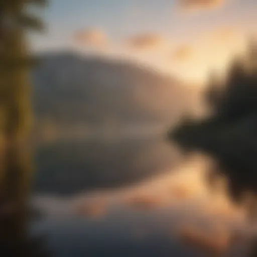 A quiet sunset over a serene lake, symbolizing the fleeting moments of life.