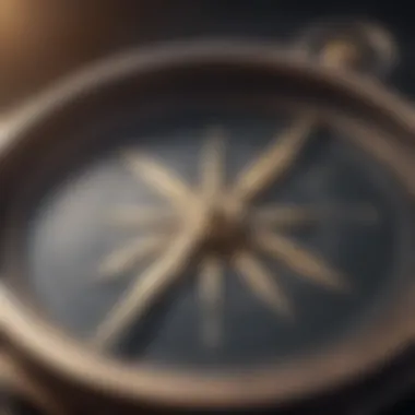 Navigating Towards Success Abstract concept of self-motivation with a compass pointing towards success