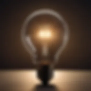 A close-up of a light bulb symbolizing ideas and innovation