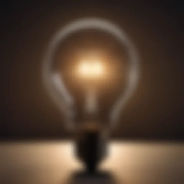 A close-up of a light bulb symbolizing ideas and innovation