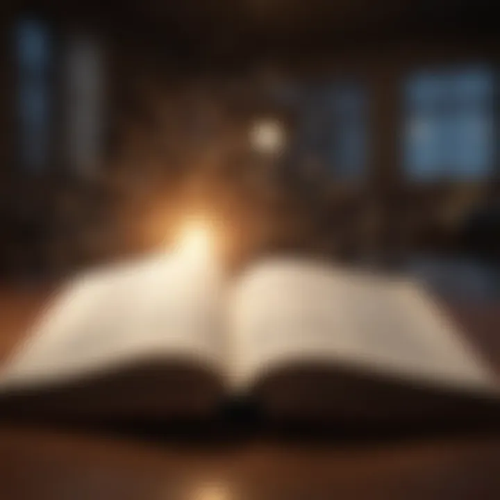 An open book with highlighted quotes representing wisdom