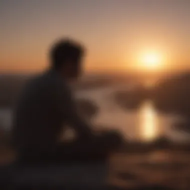 Contemplating Life's Beauty at Sunset Silhouette Sunset Contemplation
