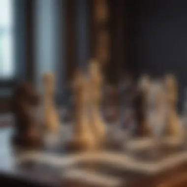 A chessboard representing strategic moves in influence