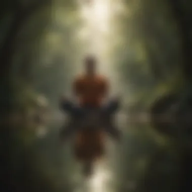 A person meditating in a peaceful environment