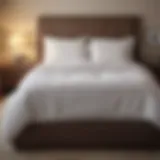 Neatly made bed showcasing organized bedding