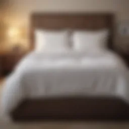 Neatly made bed showcasing organized bedding