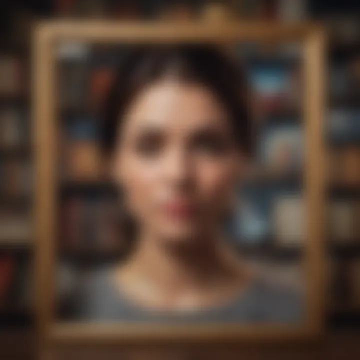 A collection of diverse authors' portraits in artistic frames