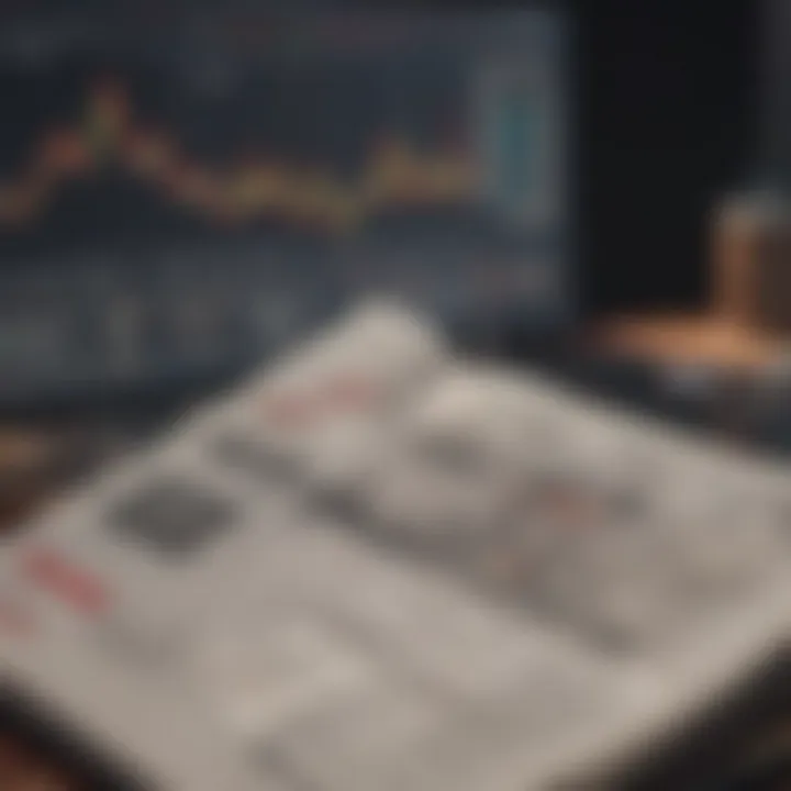 An open book revealing stock market graphs