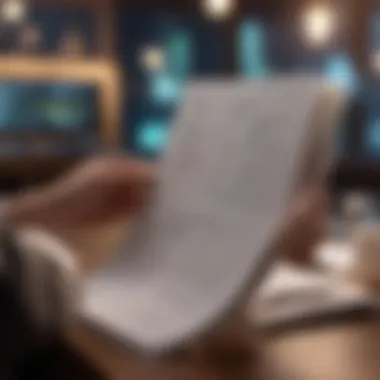 Person reading a financial analysis book