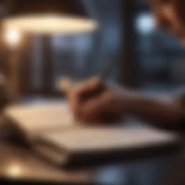Integrating Lessons into Life A person writing notes while reading a book
