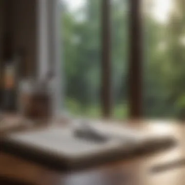 Creating a Space for Reflection A serene environment with a book and a pen on a table