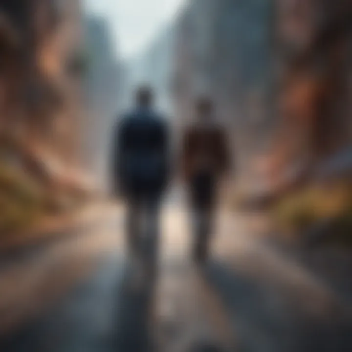 An abstract illustration depicting the journey of leadership development.
