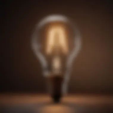 A vibrant light bulb glowing, representing ideas and inspiration.