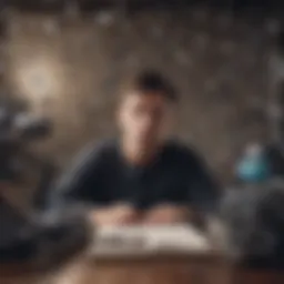 Conceptual illustration of cognitive overload due to multitasking