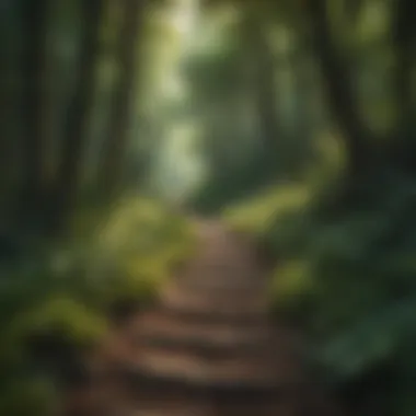 A Vibrant Path Through a Lush Forest A vibrant path through a lush forest representing personal growth