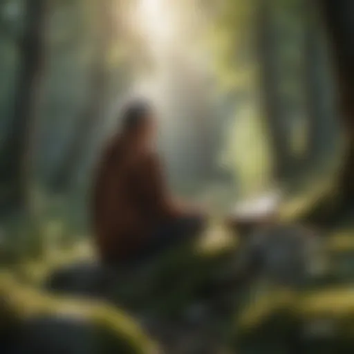 Concept of mindfulness represented through serene nature