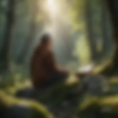Mindfulness in Nature Concept of mindfulness represented through serene nature
