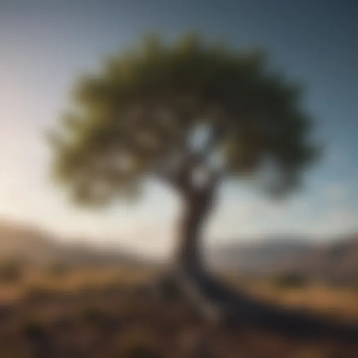 A resilient tree standing firm against the wind