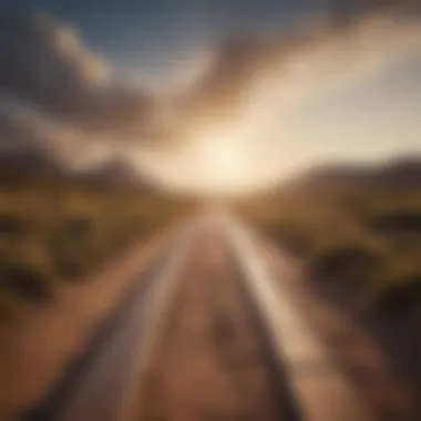 A pathway leading towards a bright horizon, indicating a journey of positivity