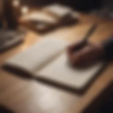 Applying Learned Concepts A person writing in a notebook next to a book