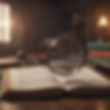 Deep Dive into Knowledge An open book with a magnifying glass
