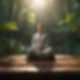 Mindfulness meditation technique in a serene setting