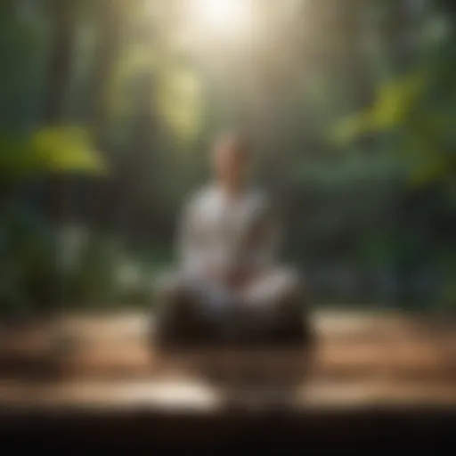 Mindfulness meditation technique in a serene setting