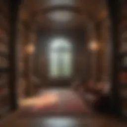 A serene library filled with classic literature