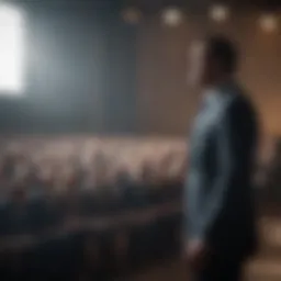 A confident leader addressing an audience
