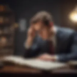 A person deep in thought, analyzing financial success concepts from books.