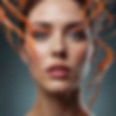 Fluidity of Personality A vibrant abstract representation of personality as a fluid concept.