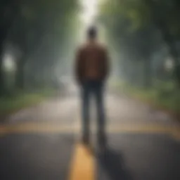 Illustration of a perplexed individual standing at a crossroads