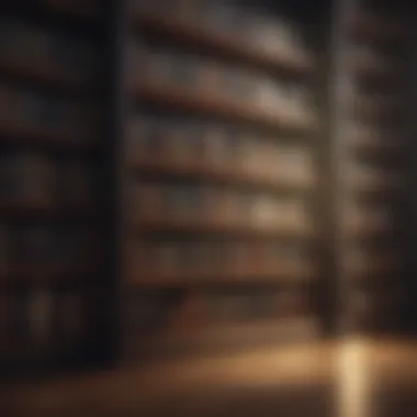 Audiobook Collection Showcase An elegant bookshelf filled with audiobooks