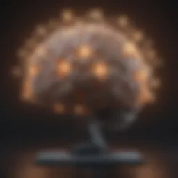 Artistic illustration of a brain filled with glowing lightbulbs symbolizing knowledge