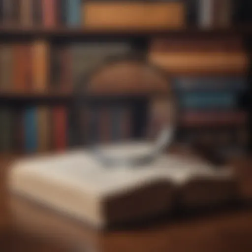 Cover of a Book with Magnifying Glass Icon