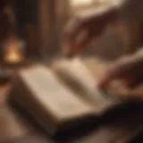 Illustration of a person opening a mystical book