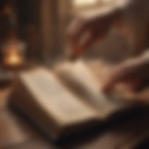 Illustration of a person opening a mystical book