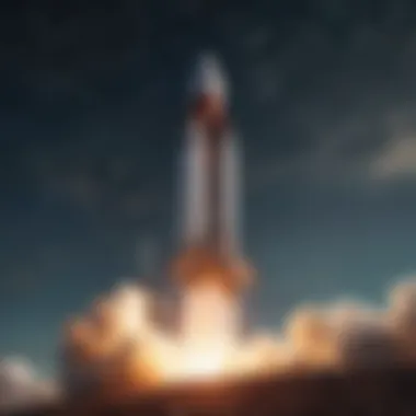 Illustration of a rocket launching into space symbolizing knowledge acceleration