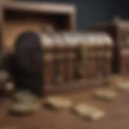 Illustration of a mysterious code unlocking a treasure chest of audiobooks