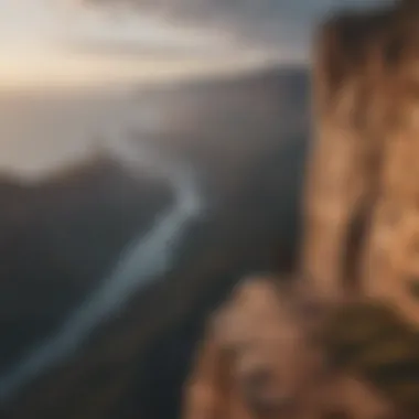 Courage to Explore A person standing at the edge of a cliff overlooking a vast horizon, embodying courage and exploration