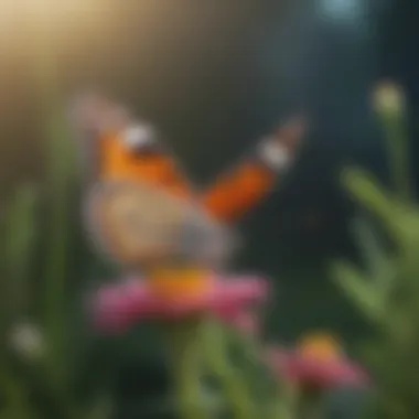 Graceful butterfly perched on a vibrant wildflower