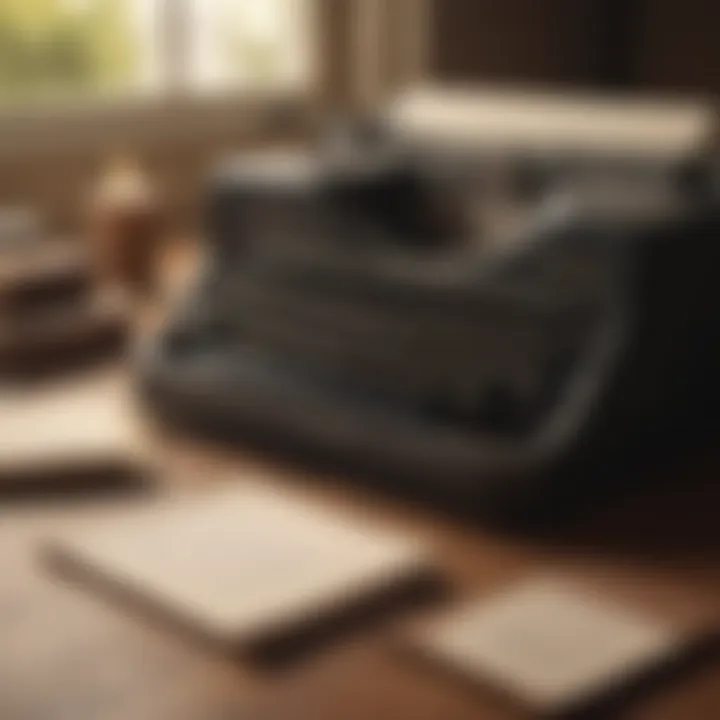Vintage typewriter with blank paper ready to write