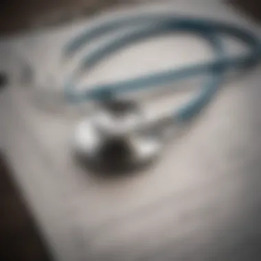 The Essence of Medicine A stethoscope resting on a medical chart, representing the medical profession