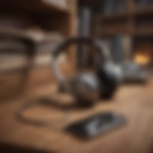 A cozy reading nook with headphones and a smartphone