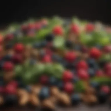 Powerful Foods for Health A vibrant assortment of disease-fighting foods including berries, nuts, and leafy greens