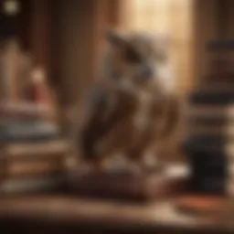 Illustration of a wise owl with a stack of investment books